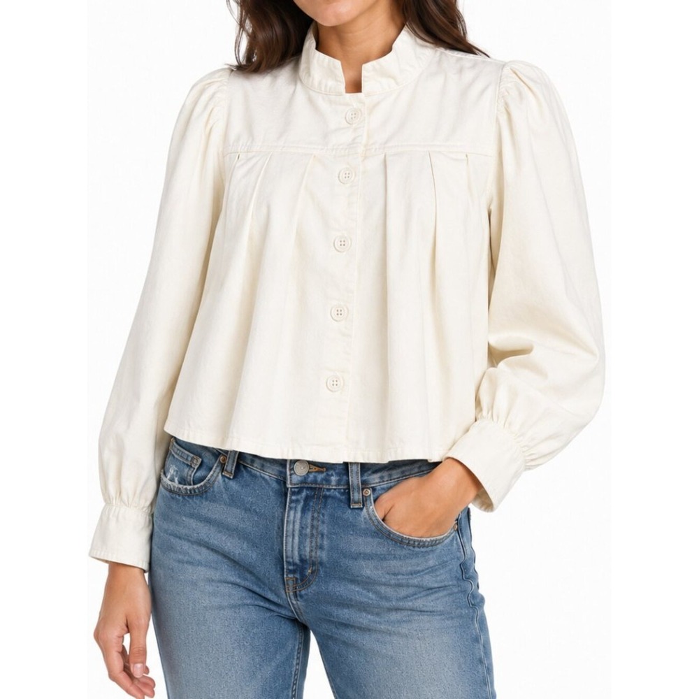 STARKx MVG Jade Jacket XS Natural Cotton Corduroy Pleated Cropped NWT